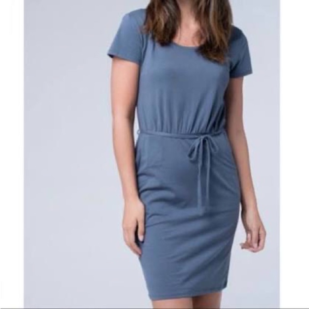 Pact Organic Cotton belted t shirt dress